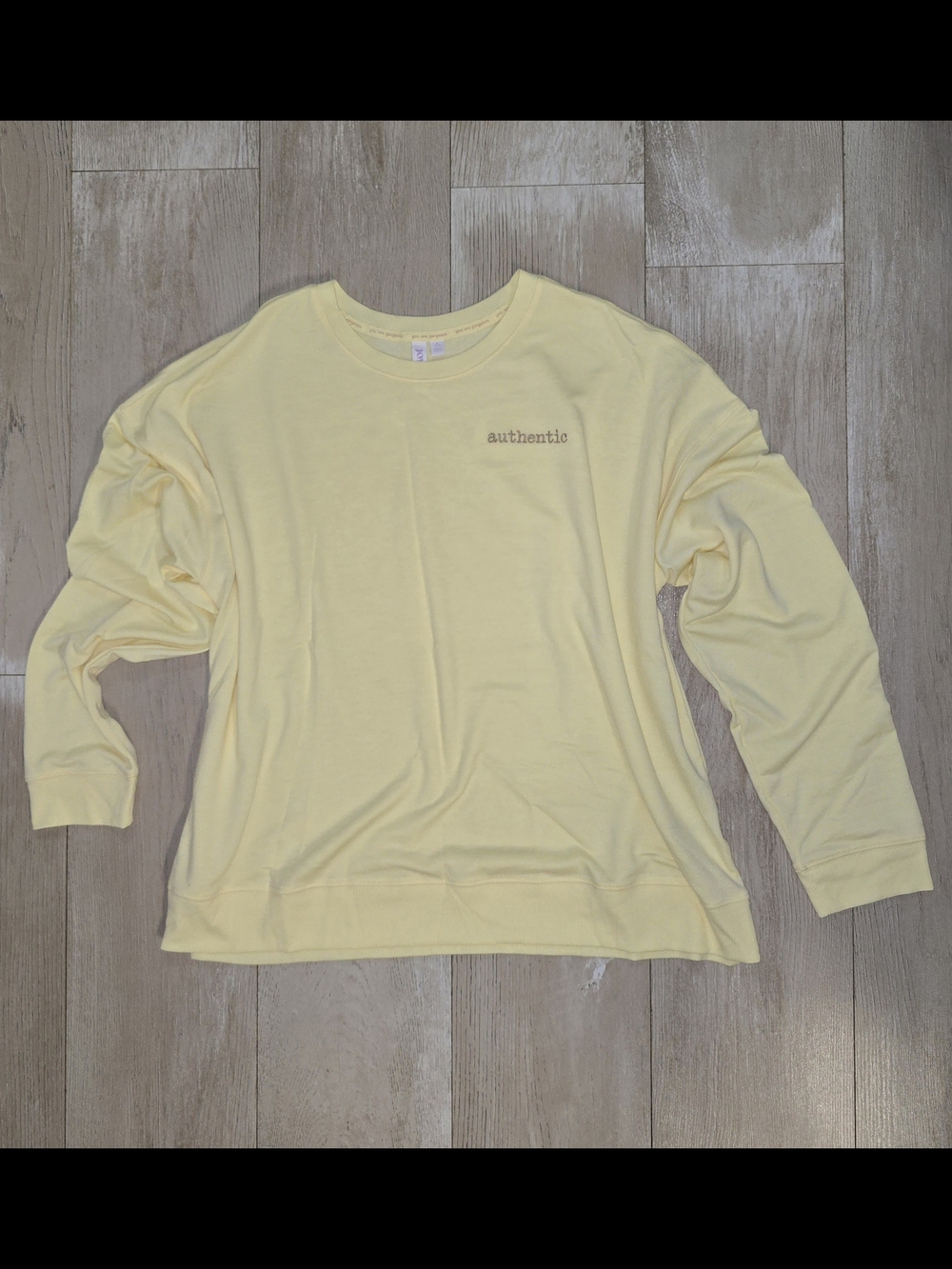 Authentic Embroidered Lightweight Crewneck Sweatshirt - Pale Yellow